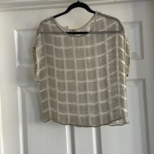 Joie beaded embellished gold cream blouse top